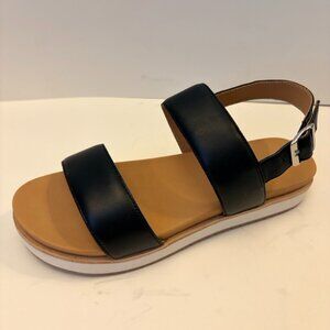 NWT Quince Women Italian Leather Platform Sandal Black Shoes 7